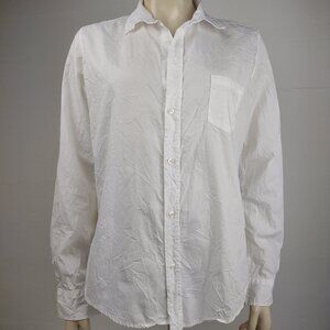 Frank & Eileen white Barry 100% cotton button front shirt blouse ladies Large